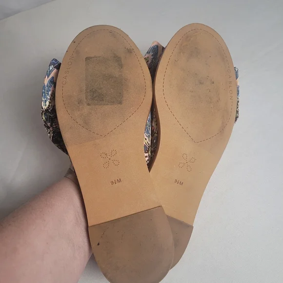 Caslon Boho Slipon Slide Sandal Bow Detail Hardsole Size 9.5M - Picture 7 of 8